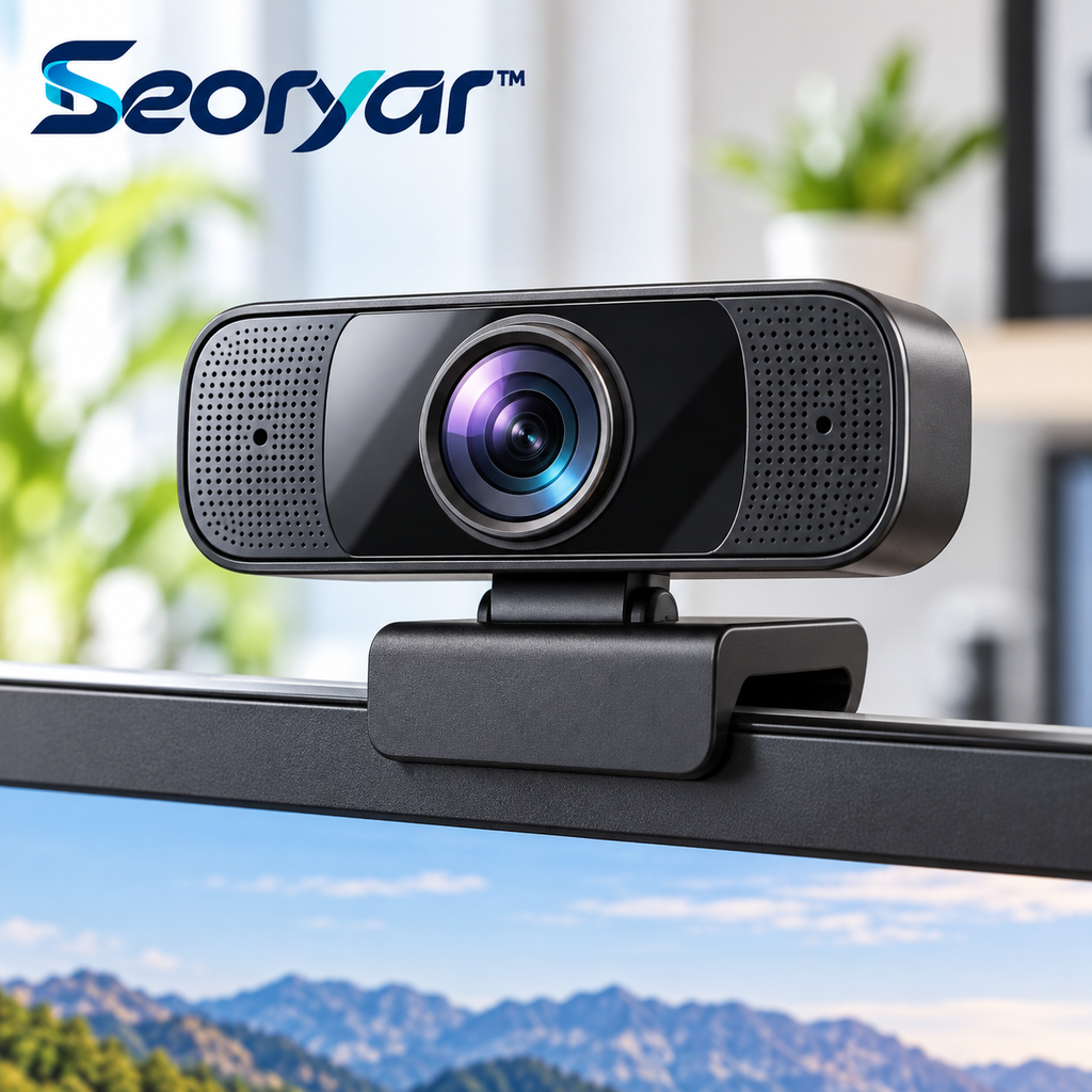 Seoryar™ HD Office Webcam – Compact Monitor-Mounted Camera with Adjustable Clip for Video Meetings, Remote Work & Online Learning
