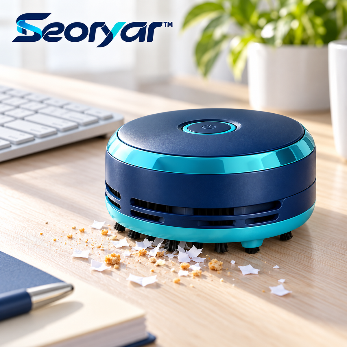 Seoryar™ USB Mini Desktop Vacuum – Compact Desk Cleaner for Crumbs, Eraser Residue, Dust & Everyday Surface Cleanup