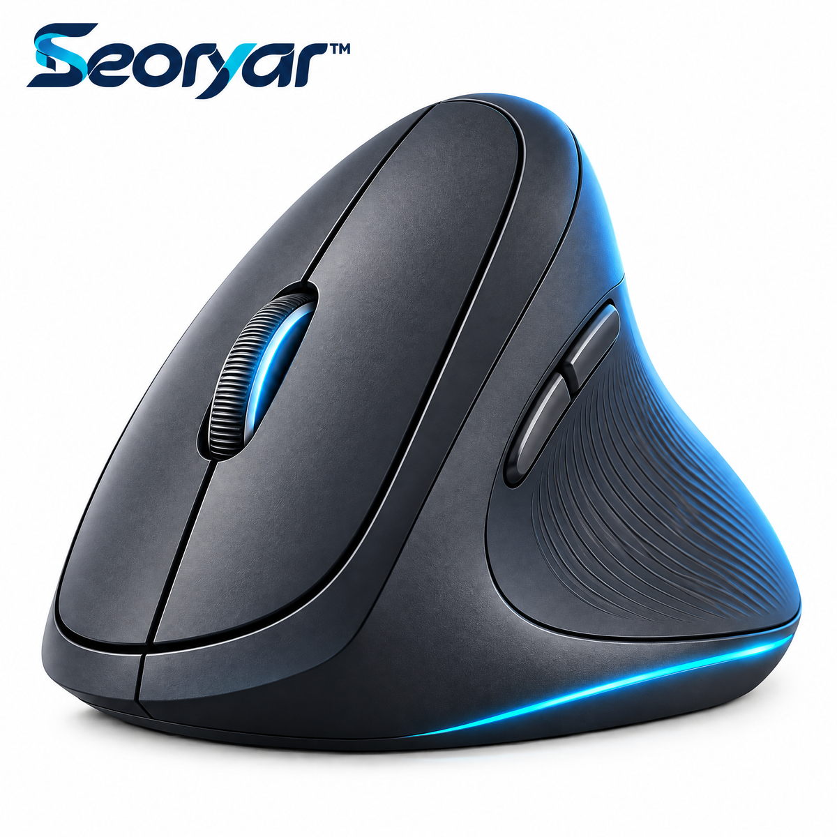Seoryar™ Ergonomic Vertical Wireless Mouse – Contoured Upright Mouse with Textured Grip for Home Office, Browsing & Everyday Computer Work
