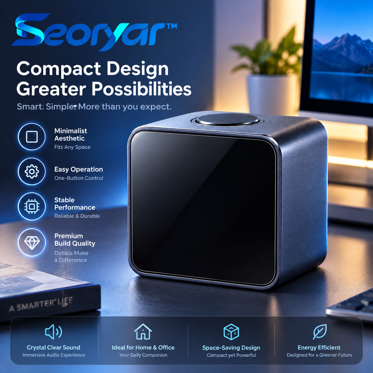 Seoryar™ Digital Focus Timer – Compact Desktop Timer with Display & Control Dial for Work Sessions, Study Routines & Planned Breaks