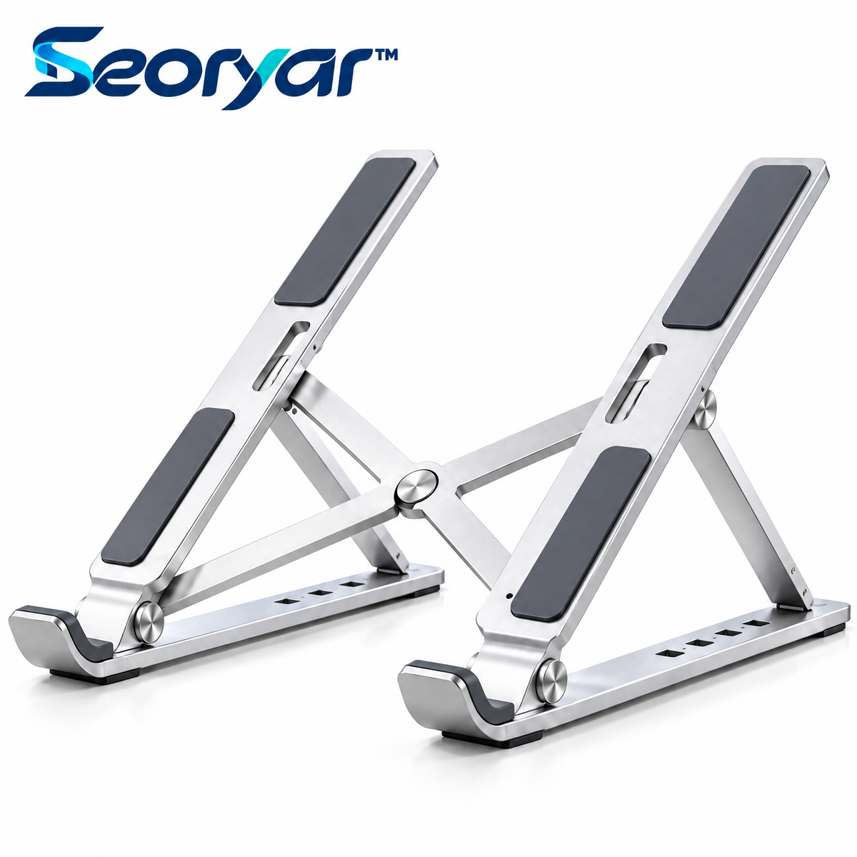 Seoryar™ Adjustable Folding Aluminum Laptop Stand – Elevated Open-Frame Laptop Support for Home Office Desks, Study Spaces & Everyday Workstations